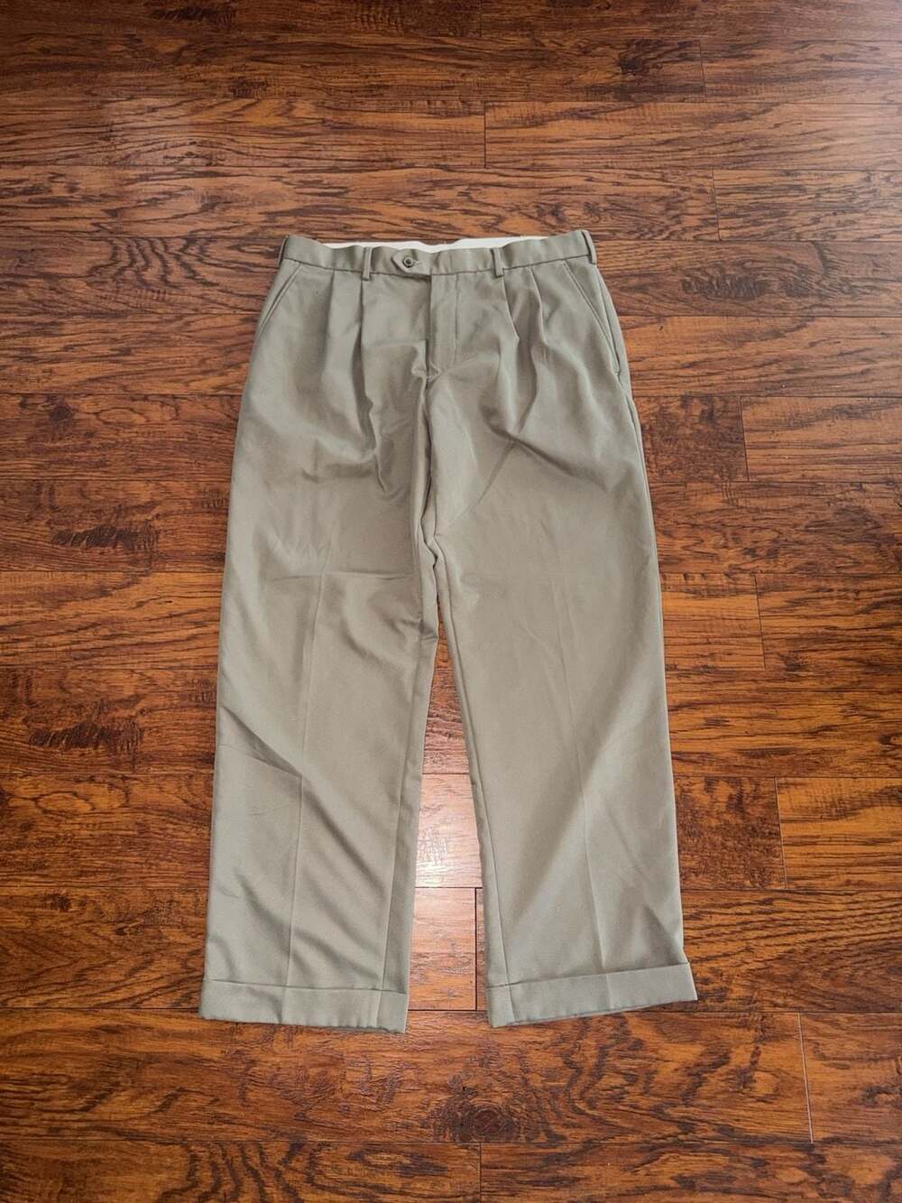 Vintage Pleated Cuffed Khaki Dress Pants Slacks